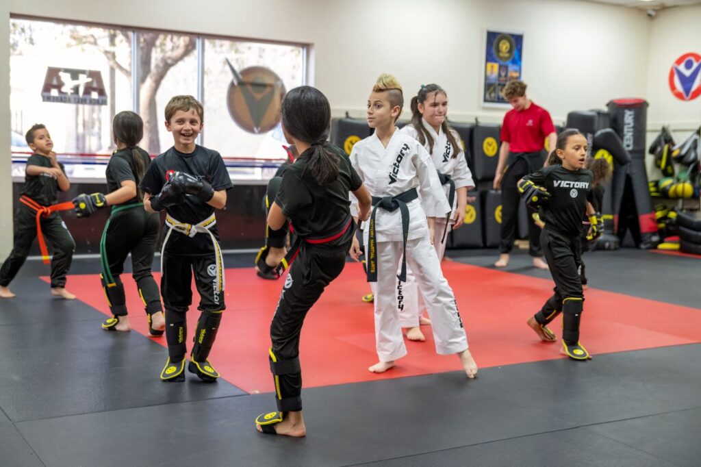 Kids in Victory Martial Arts Gym During The Karate Workout in Oviedo, FL