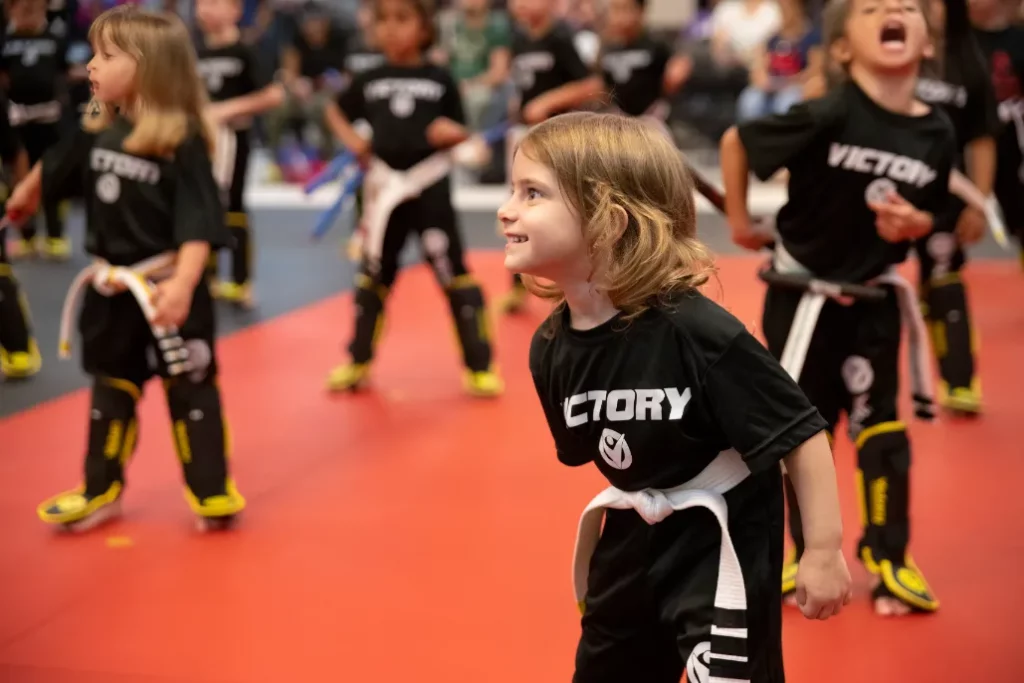 Kids Smiling at One Of The Victory Martial Arts Child-Friendly Karate Camps in Sky Pointe, Nevada