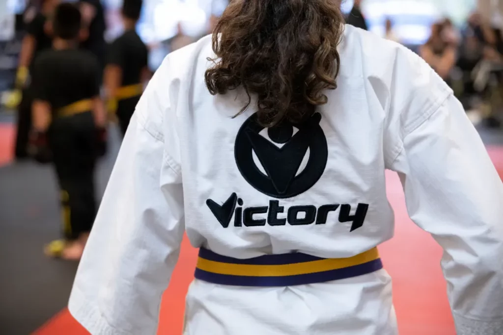 Girl in Victory Martial Arts Kimono During the Karate Class in Blossom Hill, CA