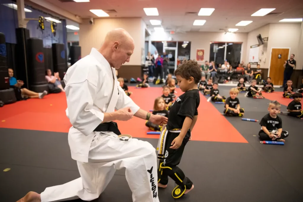 Karate Instructor Shows Karate Drills to the Kids in Mesa, Arizona